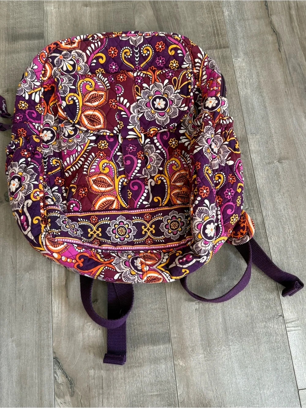 Vera Bradley Safari Sunset Backpack Medium Bookbag Fall Paisley Floral RETIRED